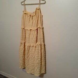 Lush Yellow Tiered Maxi Dress